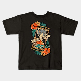 Beach Good Vibes Vintage Tattoo Kids T-Shirt